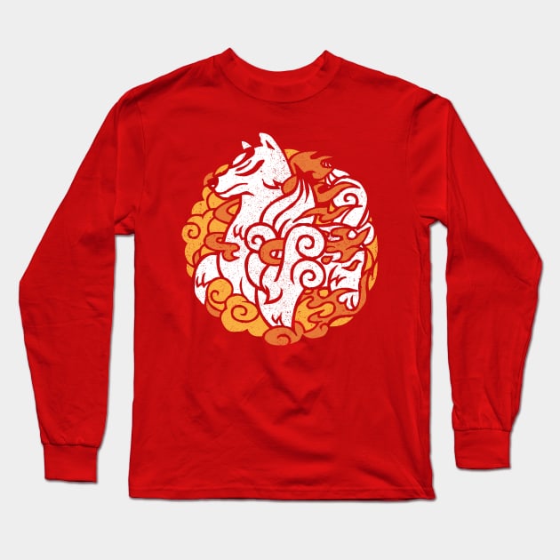 Okami Amaterasu Long Sleeve T-Shirt by shoden